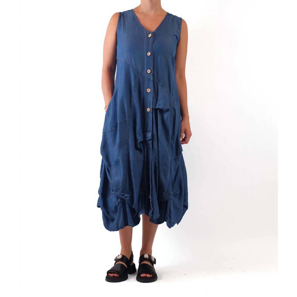 NEW BODIL long v-neck vest in stone wash